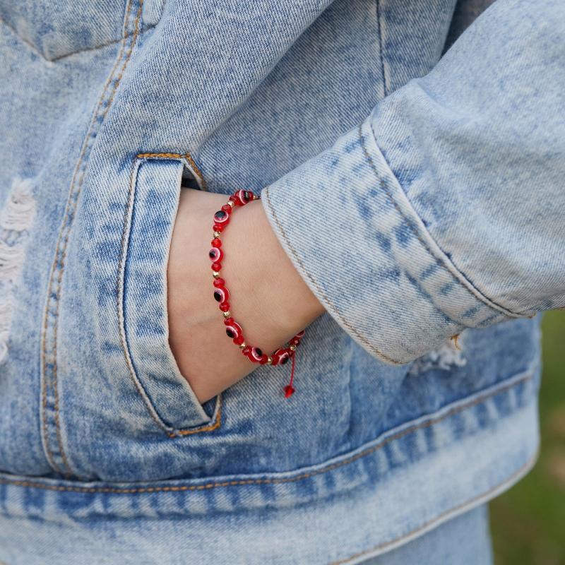 Blaue Augen Perlen Verstellbare Armbänder Türkische Glücksbringer Armbänder für Damen Herren zum Schutz und