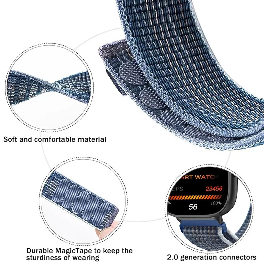 Řemínek pro Redmi Watch 5 Nylonový smyčkový řemínek Náhradní sportovní náramek Pro Redmi Watch 4 Řemínek pro Xiaomi Miband 9Pro 8 Pro