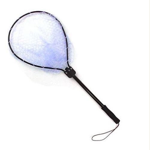 SMITH LTD Landing Net, Rubber Net Short, Black X Clear Blue, 0719.