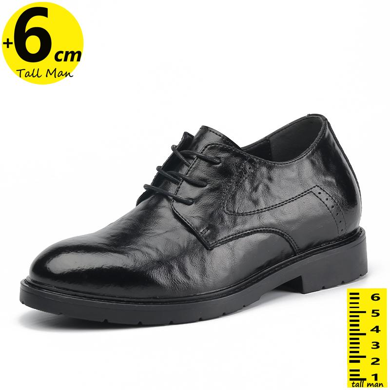 

Business Men Wedding Leather Shoes Party Elevator Height Increase Insole 6CM Lift Man Formal Dress Office Daily 44 чёрный