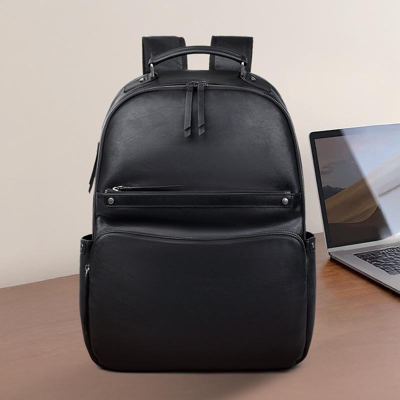 Genuine Leather Casual Backpack Fashionable and Trendy Large-capacity Schoolbag Travel Men's Backpack