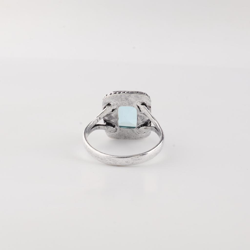 Himmelblauer Topas Edelstein 925 Sterling Silber Handgefertigt Schöner Ring Damen Hochzeits Schmuck Für Braut RR-71-15