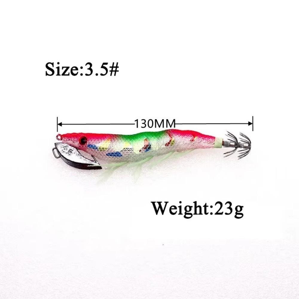 Glow Shrimp Hook Squid Jigs Life-like Design UV Crowns Sea Fishing Lure Noise Sound 23g Weight Hard Bait Sea Fishing