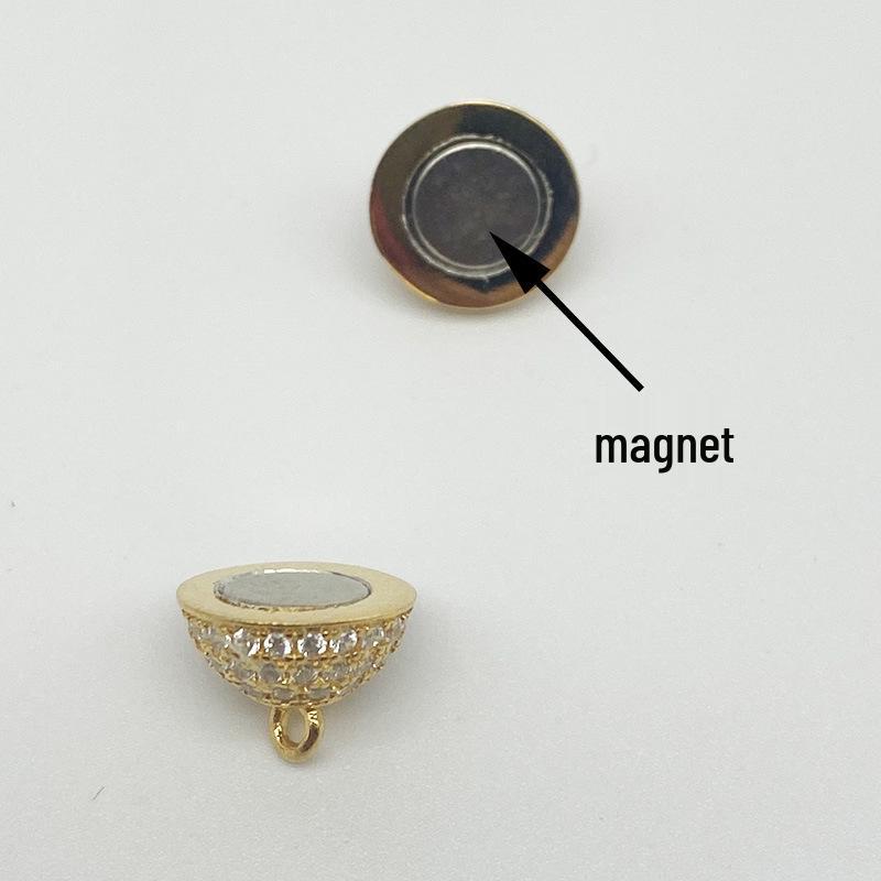 S925 Sterling Silver Magnetic Clasp for DIY Jewelry, Scarf, Necklace, Sweater, and Pearl Chains