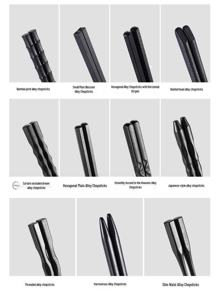 High-Temperature Resistant Non-Slip Japanese Alloy Chopsticks for Cooking & Sushi