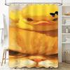 Cute Duck And Cat Waterproof Shower Curtain Heat Resistant Machine Washable Non-Transparent 180X180Cm