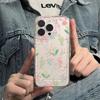 Pink flower applies to iPhone17promax Apple 16 mobile phone case 14/13 fine hole 15 protective case, anti-drop.