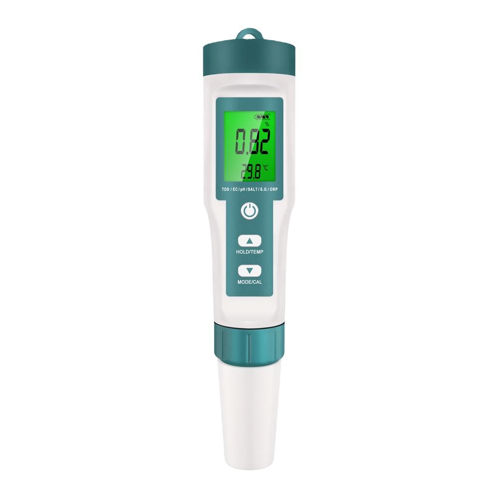 

COM-600 7-в-1 PH TDS EC ORP Солоність S. G Temp Meter Монітор якості води Тестер IP67 для питної води, акваріуми PH Meter