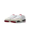 Air Jordan 4 RM GS White Fire Red Kids Sneakers Black Neutral-Grey Varsity-Red FQ7938-102