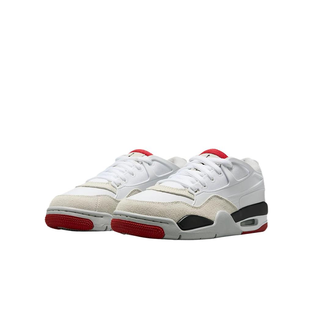 Air Jordan 4 RM GS White Fire Red Kids Sneakers Black Neutral-Grey Varsity-Red FQ7938-102