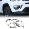 2x Front Fog Light Lamp Cover Trim Frame Decoration For Jeep Compass 2017+Chrome