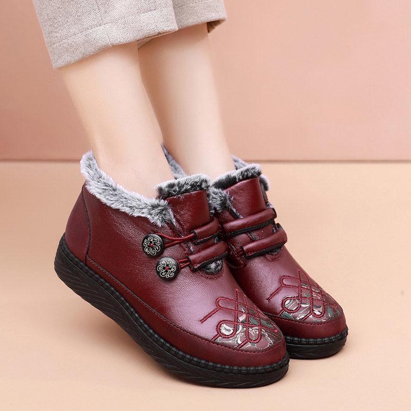 

Теплая зимняя хлопковая обувь для пожилых людей - мягкая подошва, утолщенная, зимние сапоги 36