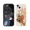 Couple phone case cat and mouse apple 16 cartoon tom 13 jerry cartoon 15/7plus oil painting lambskin