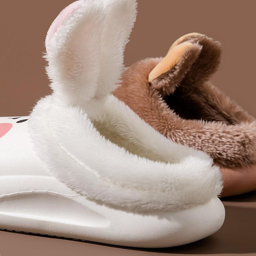 Girls'  Ear Cotton Slippers Baby Cute Warm, Non Slip, Soft Sole, Waterproof Outdoor