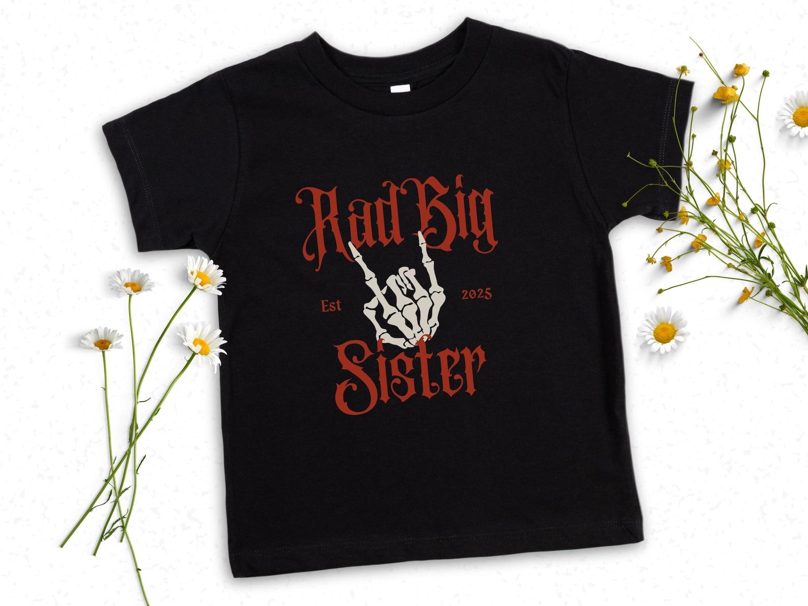 Rad Siblings Matching T-Shirts, Punk Rock Big Brother Shirt, New Big Sister Announcet Tee, Pregnancy Gender Reveal Family Matching Tshirt 130