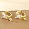Simple Zircon Butterfly Earrings Round Ear Cuff Sweet Drop Pendant Women Fashion Jewelry