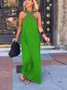 2026 Cross-Border European American Fashion Patchwork Strapless Halterneck Vacation Dress