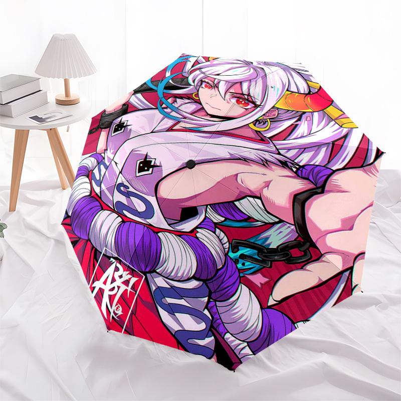 1pc Outdoor Umbrella with Anime Character Design - Automatic Opening/Closing, Portable Tri-Fold Design, 8-Rib Iron Frame - Perfect Gift for Fans,