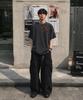 Seuteijial Signature Frame Pigment Short Sleeve T-Shirt [Charcoal]
