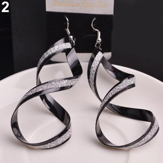 Women Spiral Scrub Hook Dangle Earrings Wedding Engagement Bridal Jewelry Gift