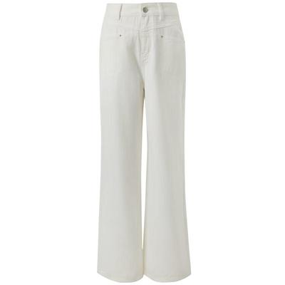 Sancai 2026 Spring High-Waist Straight-Leg White Jeans