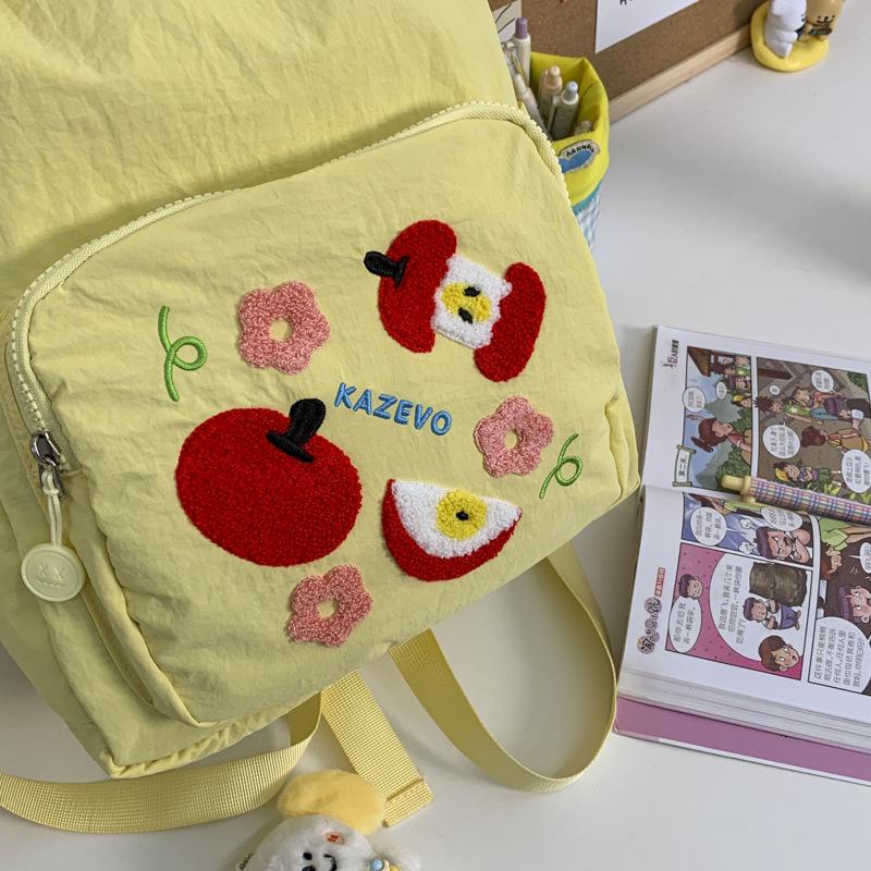 Sac à dos Pomme en Laine Mignonne de Haute Qualité pour Étudiants – Léger & Parfait pour les Sorties Printanières