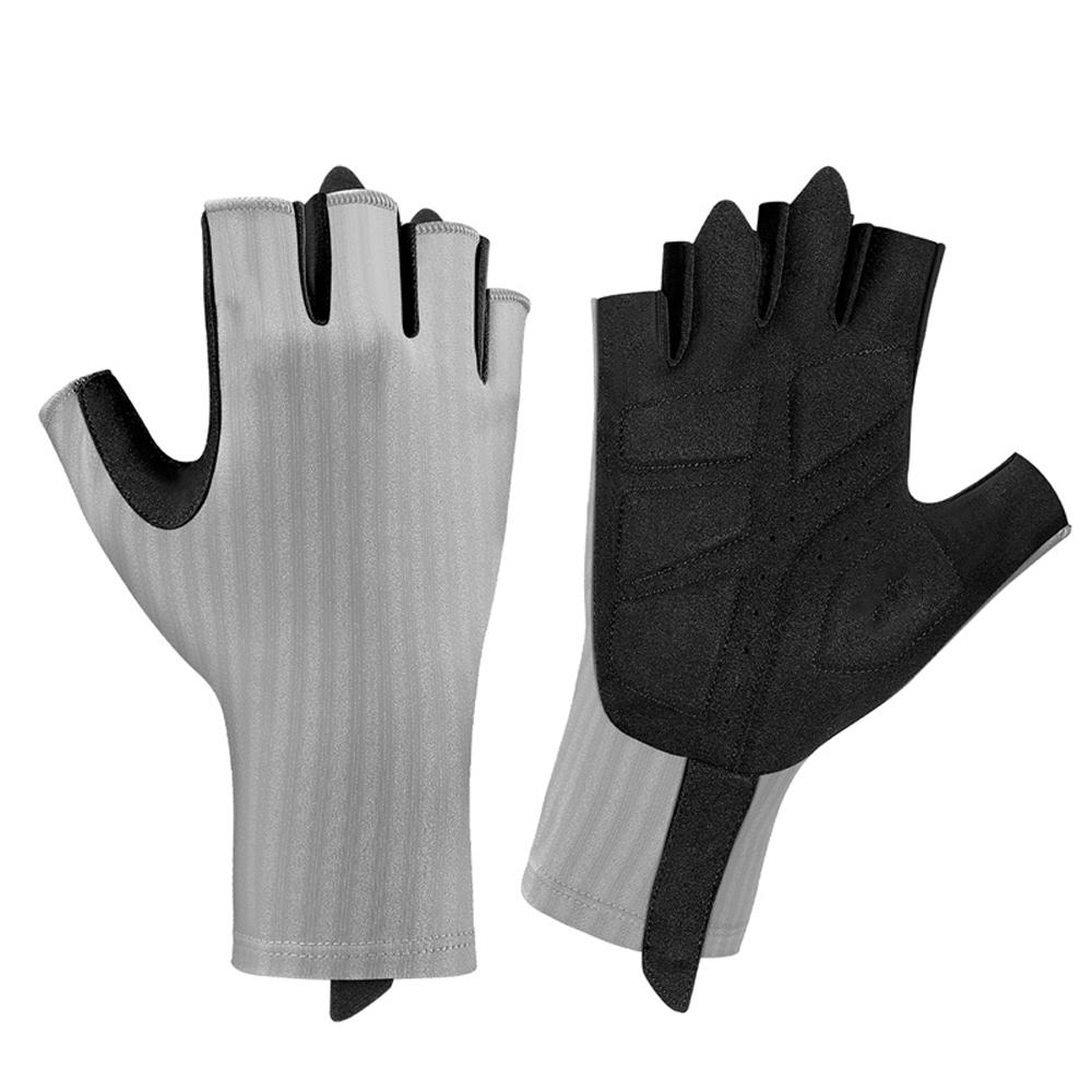 

Перчатки для езды на велосипеде Перчатки с полупальцами Сверхлегкие летние дышащие перчатки для гонок на велосипеде с защитой от скольжения L серый