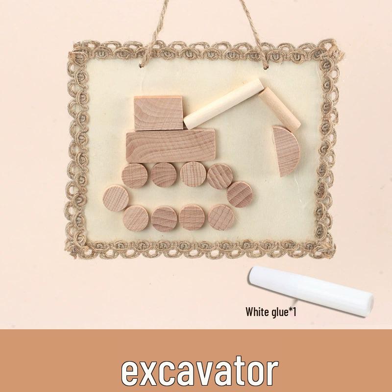 Dziecięcy zestaw do samodzielnego wykonania ramki na zdjęcia z naturalnego plastra drewna