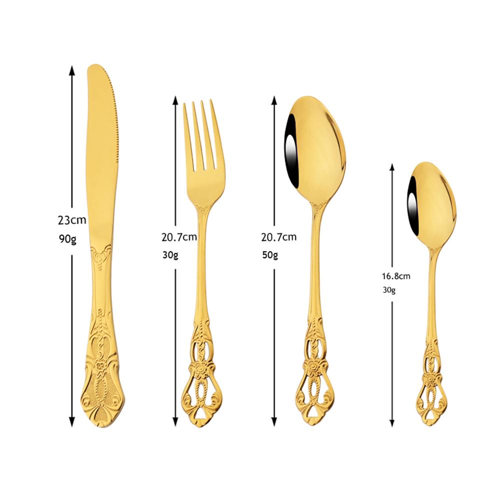 4-teiliges Luxus Royal Besteckset, Edelstahl Besteckset Service für 1, Spülmaschinenfest