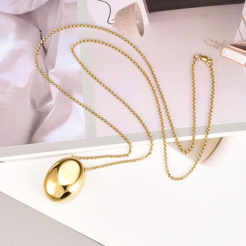 L248 Factory water drop geometric ins style individual minimalist light luxury sweater chain necklace available for co