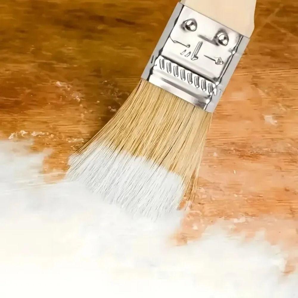 10Pcs Wooden Handle Pig Mane Brushes Thickened Wall Paint Brush Furniture Painting