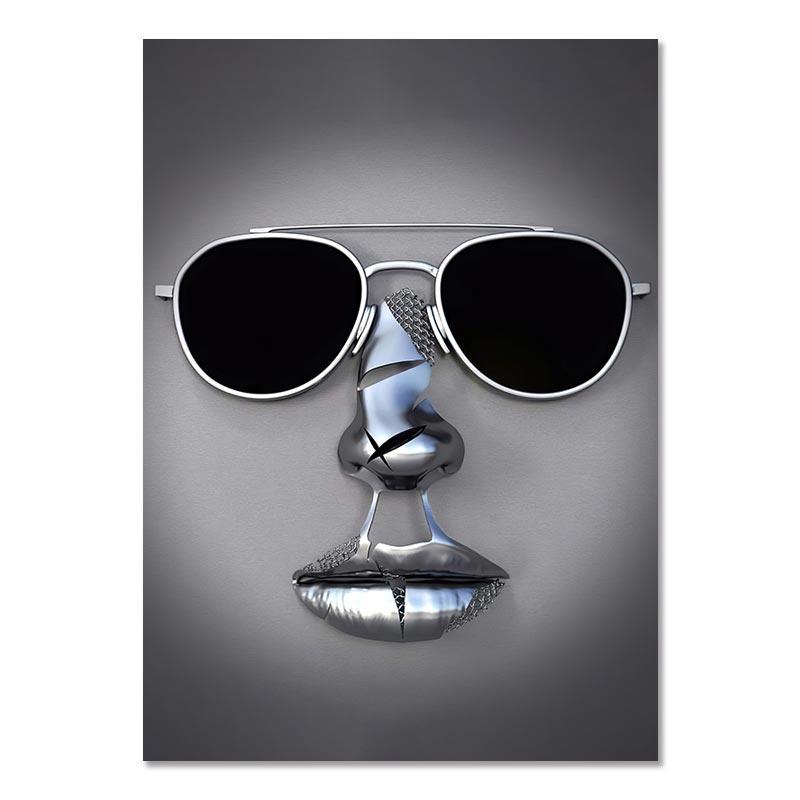 Metal Figure Statue Canvas Painting Romantic Abstract Posters Prints Wall Art Pictures Modern Living Room Decorations for Home