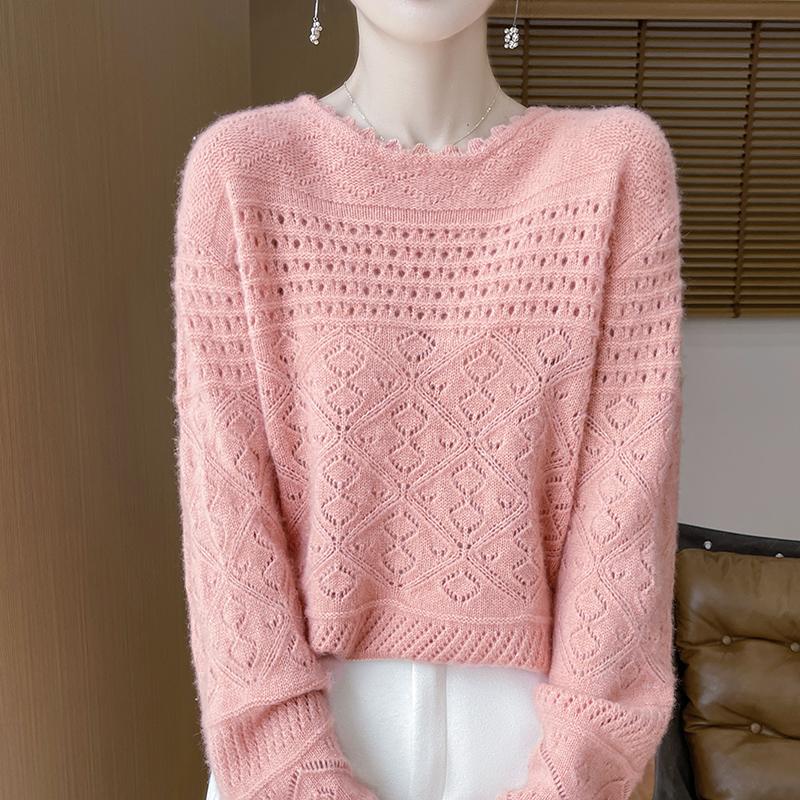 Women's Cashmere Sweater Qinghe Cashmere 30% Cashmere 70% Wool Autumn and Winter Cashmere Pullover Hand-woven Soft and Warm