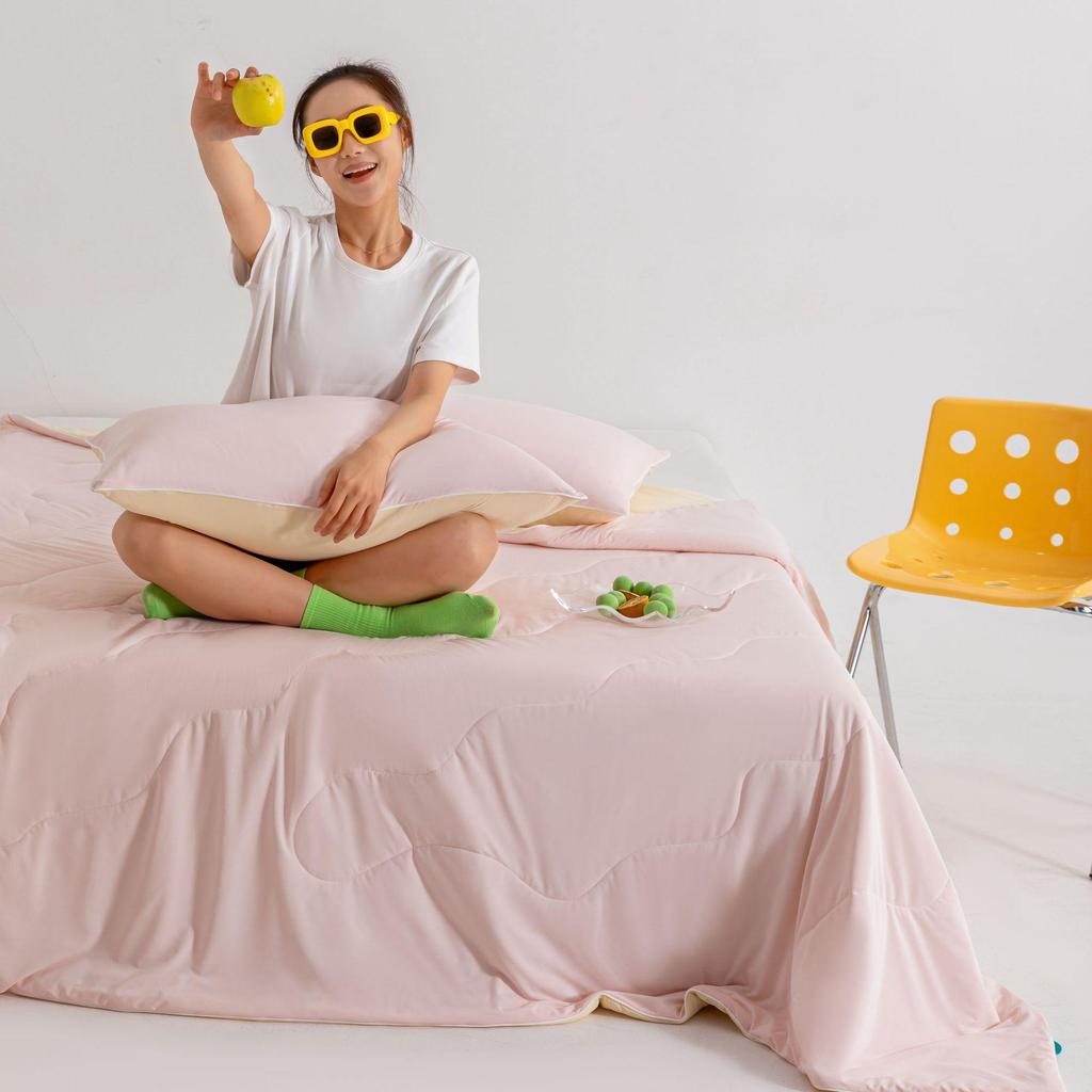 Class A Soybean Fiber Summer Quilt - Solid Color, Simple Style, 200x230x250cm for Home or Dorm