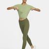 Nike Dri-Fit Solid Color Sports Crew Neck Short Sleeve T-Shirt Women Tops Oil-Green DD4922-386