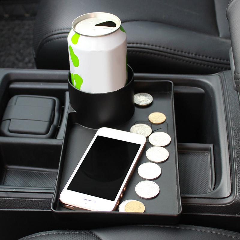 Car Cup Holder With Attachable Tray 360 Degree Swivel Adjustable Car Food Eating Tray Table For Cup Holders Expander