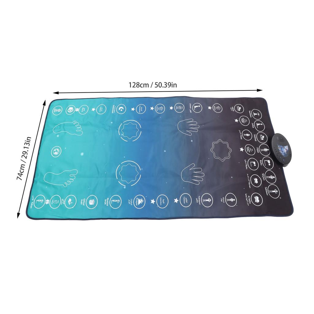 Electronic Muslim Prayer Mat 7 Languages Smart Touch Sensitive Educational Foldable Muslim Prayer Rug B