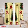 2pcs,2D Plane Printing Curtains Roller Blinds Christmas Trees Bows Snowflakes (2) Versatile Fabric (without Rod) Art Deco