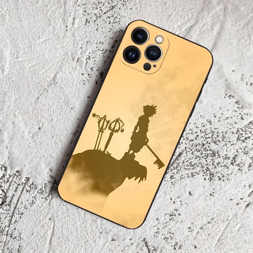 

Kingdom Hearts Crayon Style Pattern-Bright Phone Case for Iphone 15 14 13 12 11 Pro Max Xr X Xs Mini 8 Plus SE 2022 Black Soft S iPhone SE2020