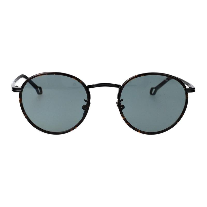 Armani GIORGIO George Curved Temple Metal Round Sunglasses Men's Black