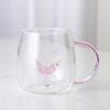 3D Cartoon Animal Glass Cup with Colored Handle - High Borosilicate Household Gift