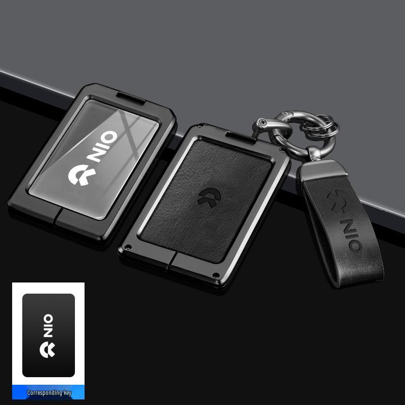NIO Car Key Case for ES6/ES8/EC6 - Protective Shell with NFC Card Holder and Premium Buckle for Men and Women