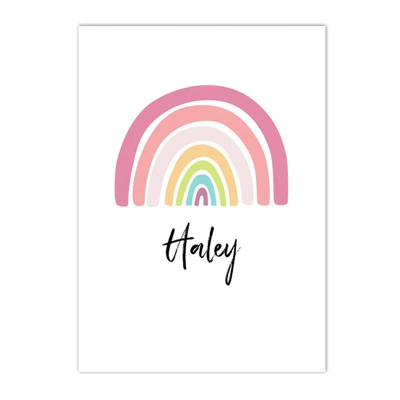 

Rainbow Wall Painting with Custom Name, Canvas Poster, Sisters Print, Friends Wall Art, Nursery Nordic Pictures, Baby Girl Room 21x30cm No Framed
