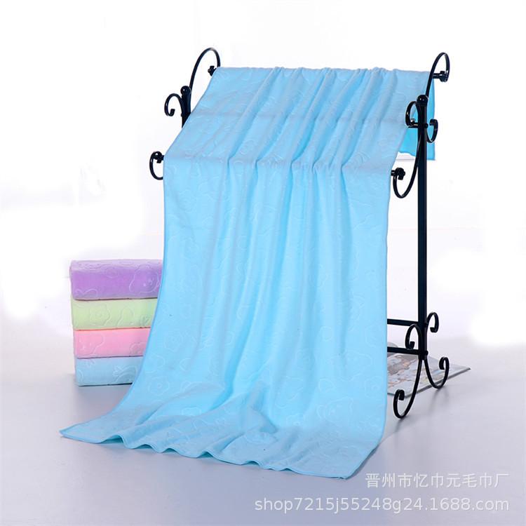 Microfiber Abraded and Embossed Cartoon Beach Towel, Adult and Child Absorbent Large Bath Towel