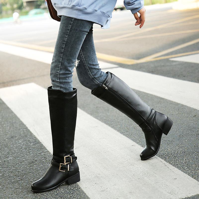 British style but knee boots high Martin boots knight boots European and American boots large size