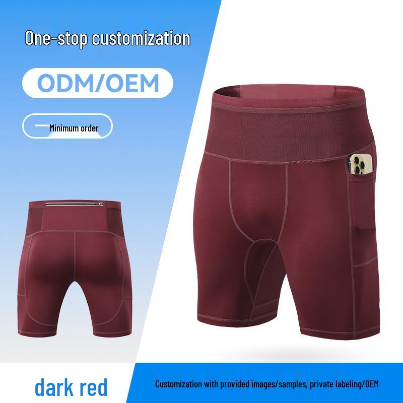 Men's Multi-Pocket Compression Capri Pants for Running, Training, and Cycling