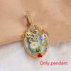 Natural Pearl Flower Necklace Oil Painting DIY Pendant Fairy Oil Painting Pearl Flower DIY Pendant For Necklace Gifts Vintage