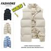 New Feather Vest Dig Bag Pocket Decoration Warm Men's Vest Hooded Jacket Vest Autumn and Winter Trend Brand Spot