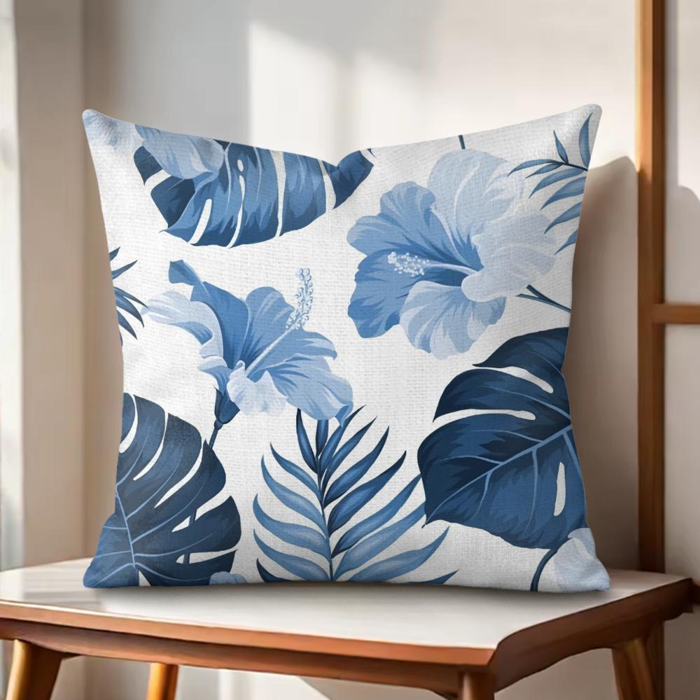 Monstera Deliciosa Art Cushion Cover Natural Linen Organic Fabric DoubleSided Printing Couch Pillow Covers Home Decor
