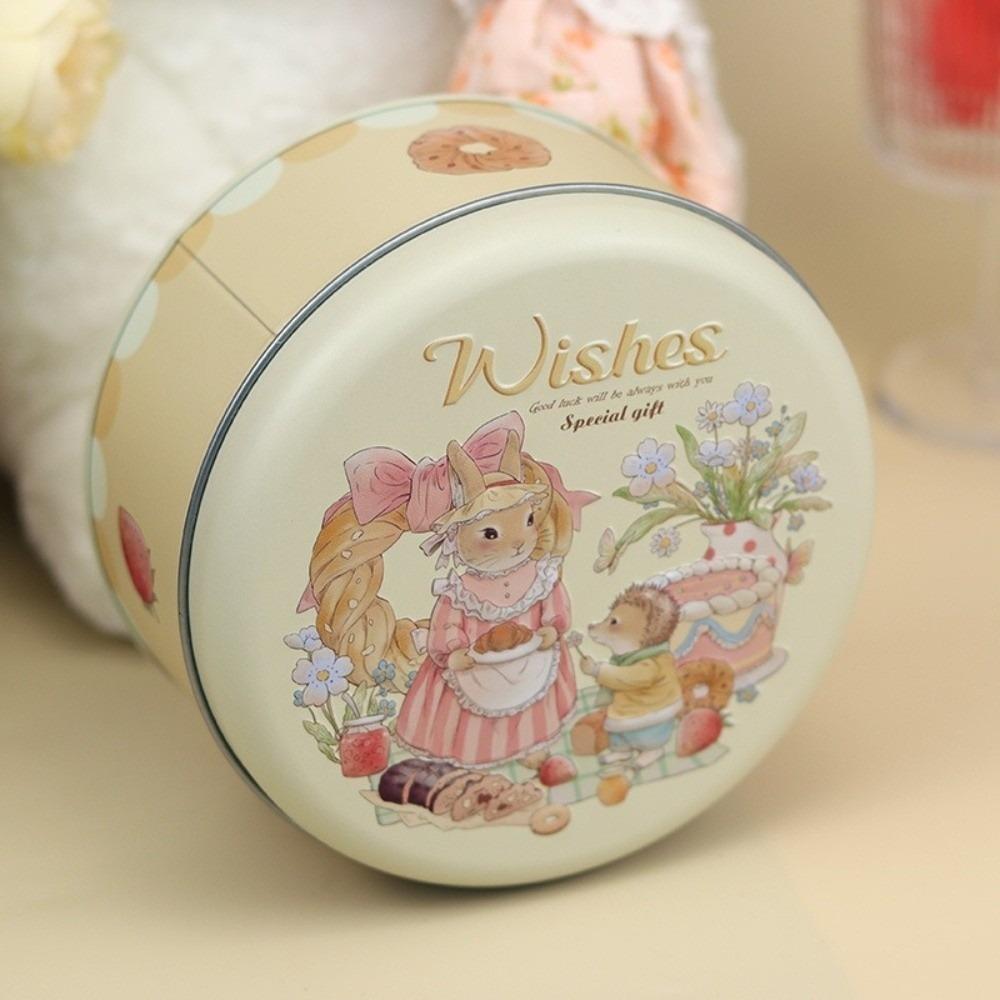 

Cartoon Pattern Biscuit Packaging Iron Can 3D Relief Gift Packaging Box Festivals 2